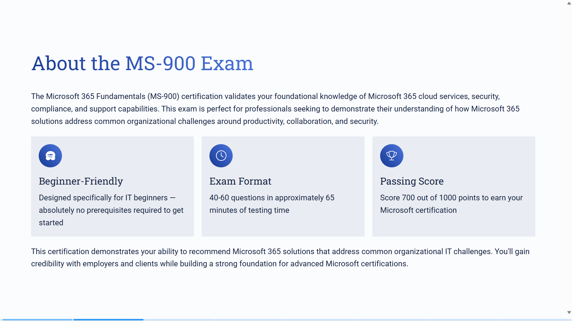 Microsoft 365 Fundamentals (MS900) Exam Skilr