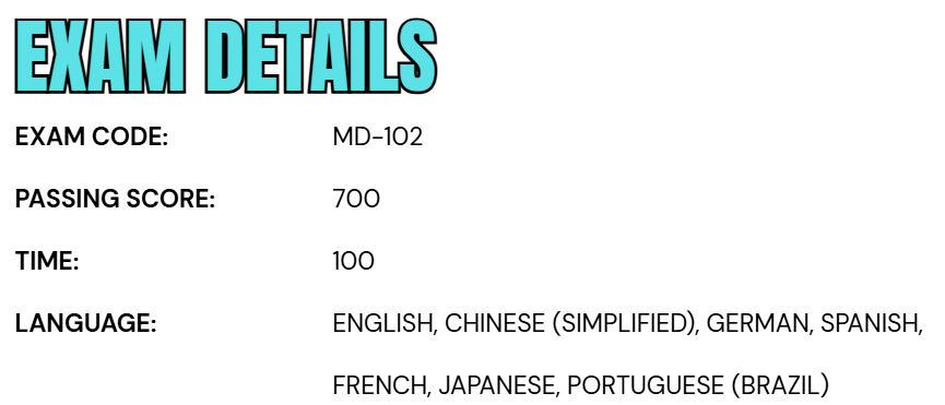 Exam MD-102: Endpoint Administrator