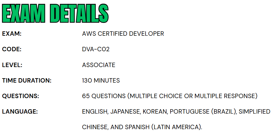 AWS Certified Developer – Associate (DVA-C02)