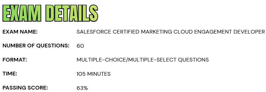 Salesforce Marketing Cloud Engagement Developer Exam