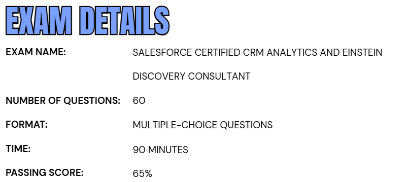 Salesforce Certified CRM Analytics and Einstein Discovery Consultant
